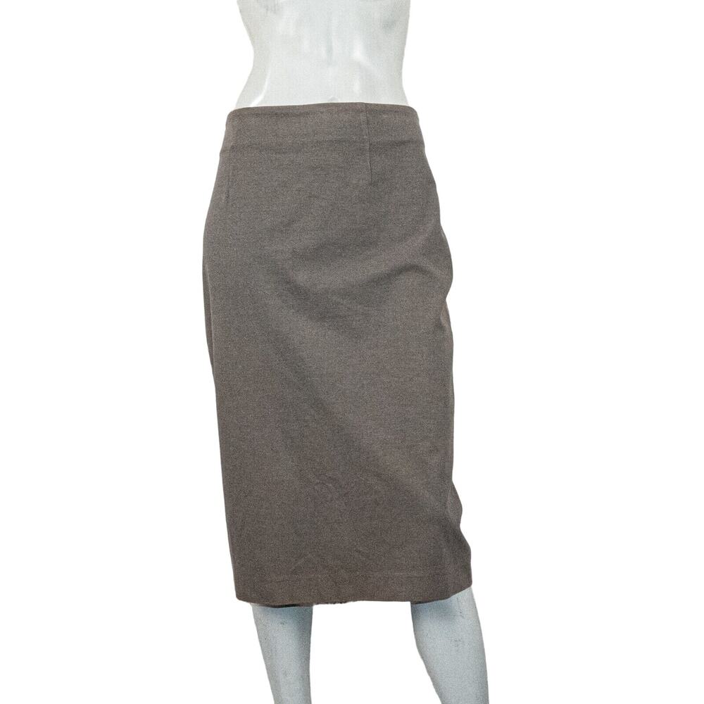 YOHJI YAMAMOTO Pencil Skirt tan gray cotton made in Italy size 48 32 - Picture 2 of 12